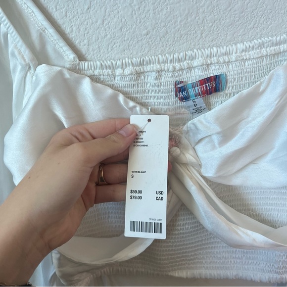 Urban Outfitters Satin Wrapped Bell Sleeve Crop Top - Picture 2 of 6